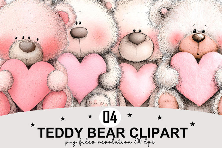 Whimsical Teddy Bear Clipart Watercolor PNG