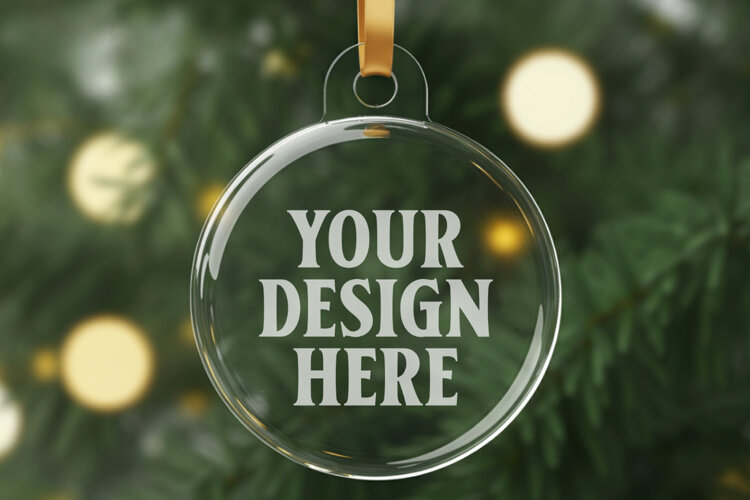 Acrylic Christmas Ornament Mockup , christmas ornament mocku example image 1
