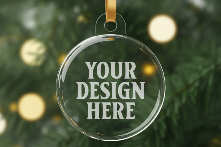 Acrylic Christmas Ornament Mockup , christmas ornament mocku