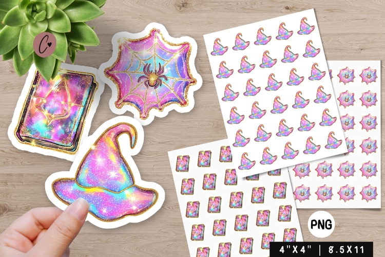 Iridescent Halloween Stickers | Halloween PNG