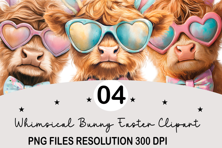 Whimsical Bunny Easter Clipart, Watercolor Easter Bunny PNG