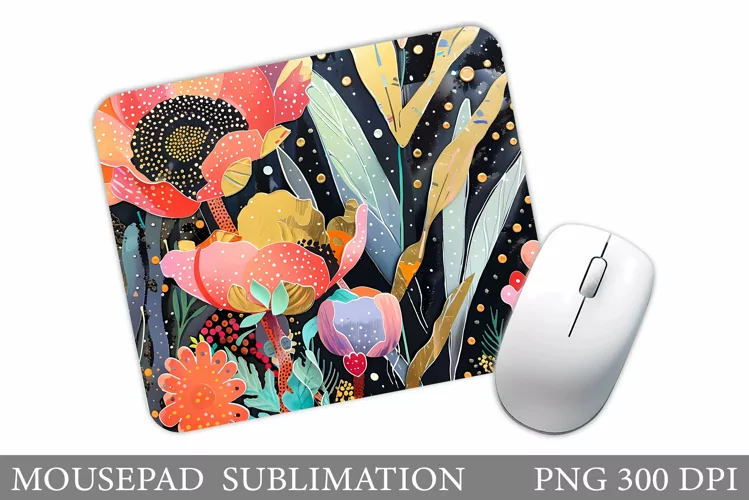 Flowers Mouse Pad Sublimation. Flowers Mouse Pad Design