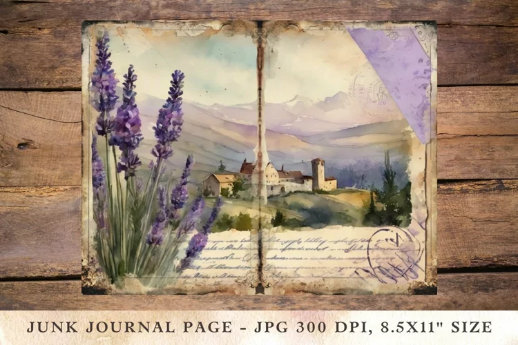 Printable Junk Journal Pages Lavender 3