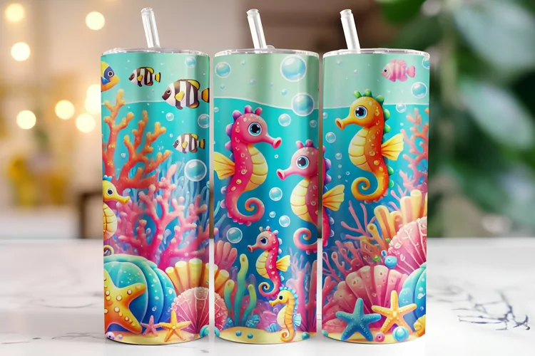 Seahorse Tumbler Wrap | Sublimation | Tumblers