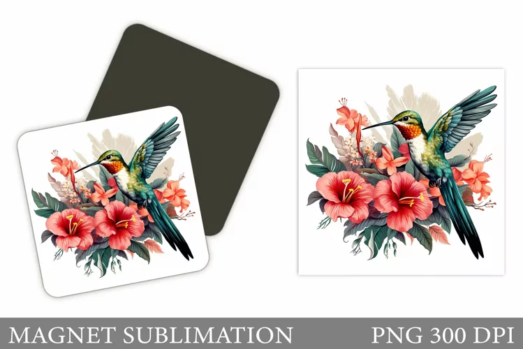 Hummingbird Magnet Design. Bird Magnet Sublimation