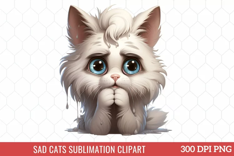 Sad Cats Sublimation Clipart