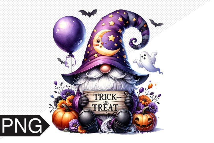 Halloween Gnome Sublimation, Gnome Clipart PNG