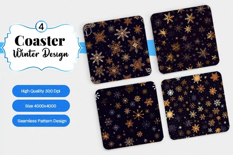 Square Coaster winter snow Sublimation