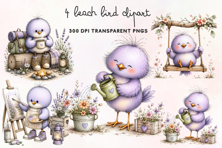Beach Bird Clipart PNG