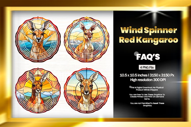 Red Kangaroo Wind Spinner Sublimation - 04 Variation example image 1