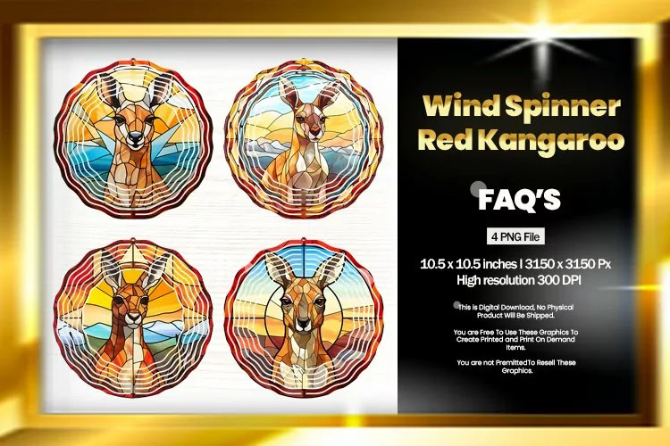 Red Kangaroo Wind Spinner Sublimation - 04 Variation