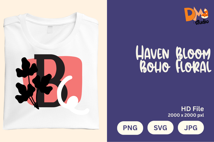 Haven Bloom Boho Floral Monogram