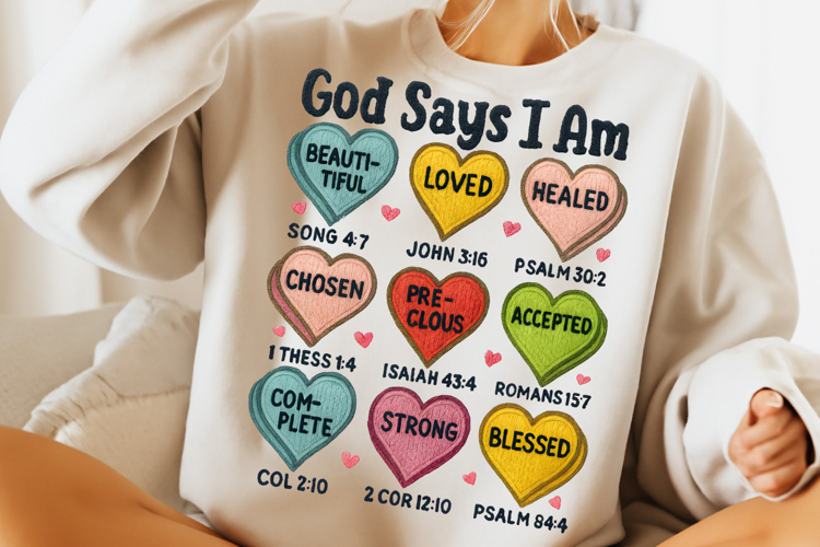 God Says I Am Valentine PNG, Valentines Day PNG, Valentine