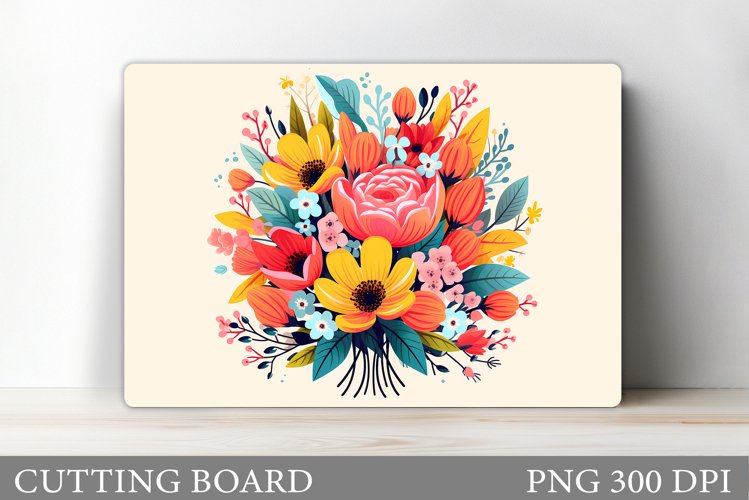 Flowers Cutting Board Design. Cutting Board Sublimation example image 1