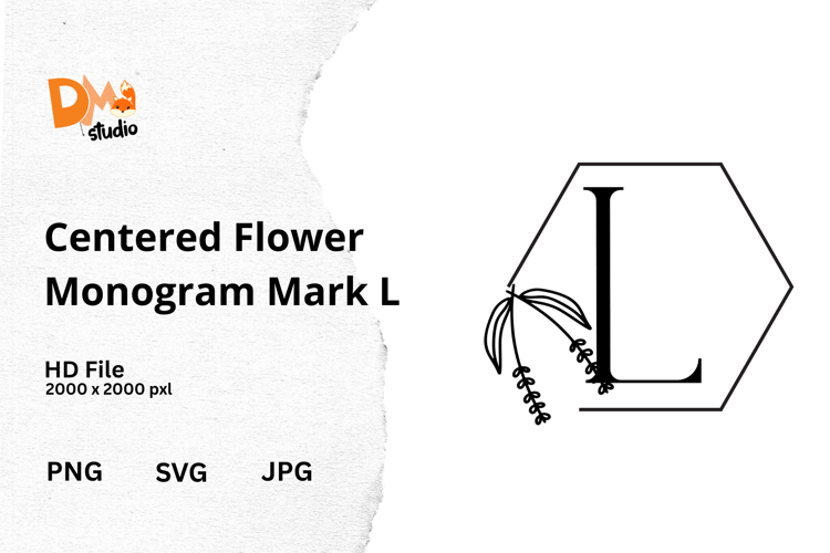 Centered Flower Monogram Mark