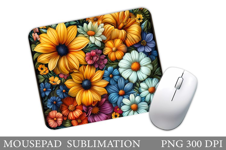 Flowers Mouse Pad Sublimation. Flowers Mouse Pad Design