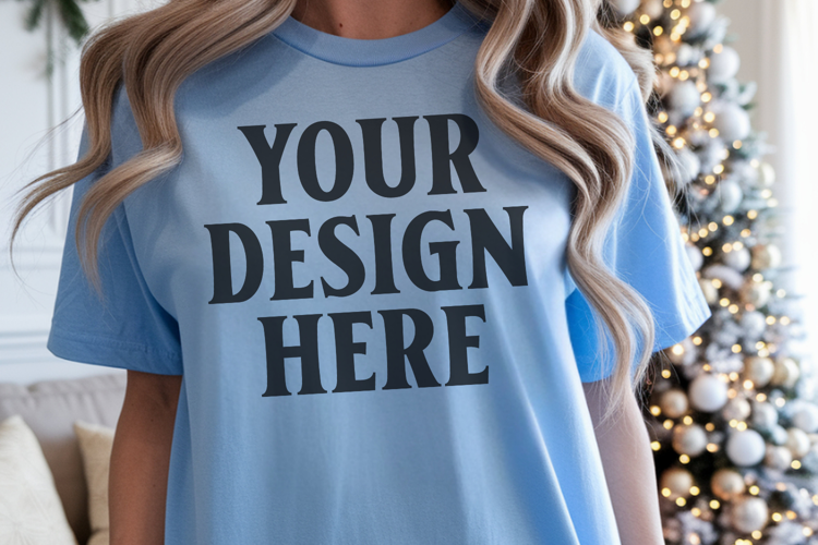 Blue Jean Christmas Comfort Colors 1717 Mockups, CC 1717 moc