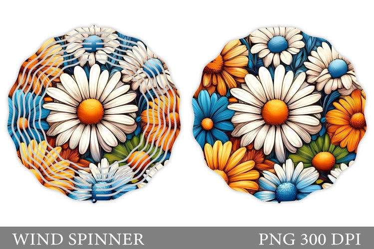 Daisy Flowers Wind Spinner. Flowers Wind Spinner Sublimation