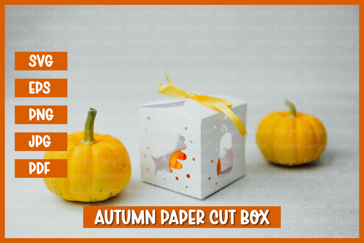 Autumn Box Template SVG I Gift Box I Packaging Template SVG