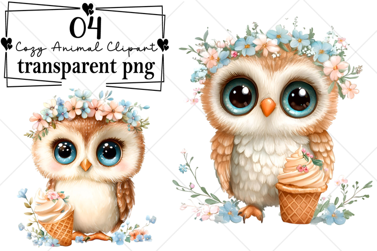 Cozy Animal Clipart Watercolor PNG