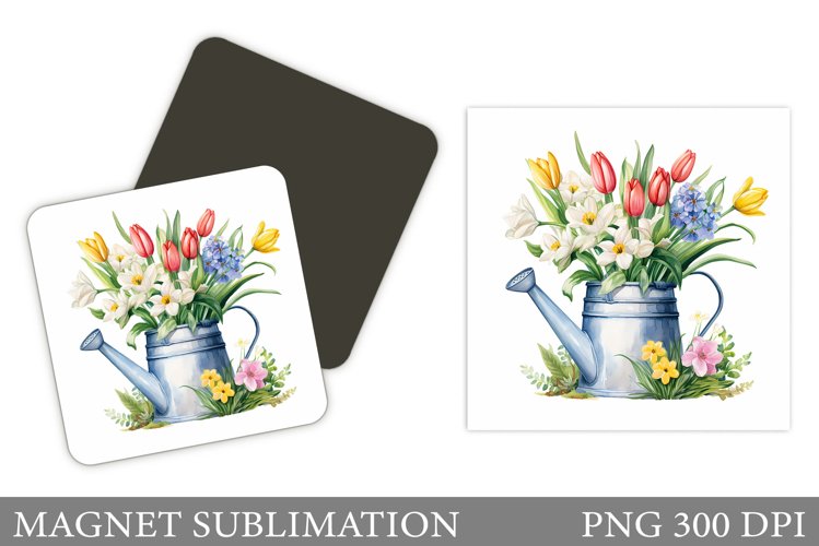 Spring Flowers Magnet Design. 3D Flowers Magnet example image 1