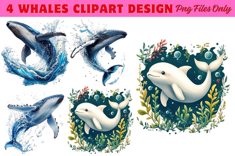 Whales Clipart design PNG