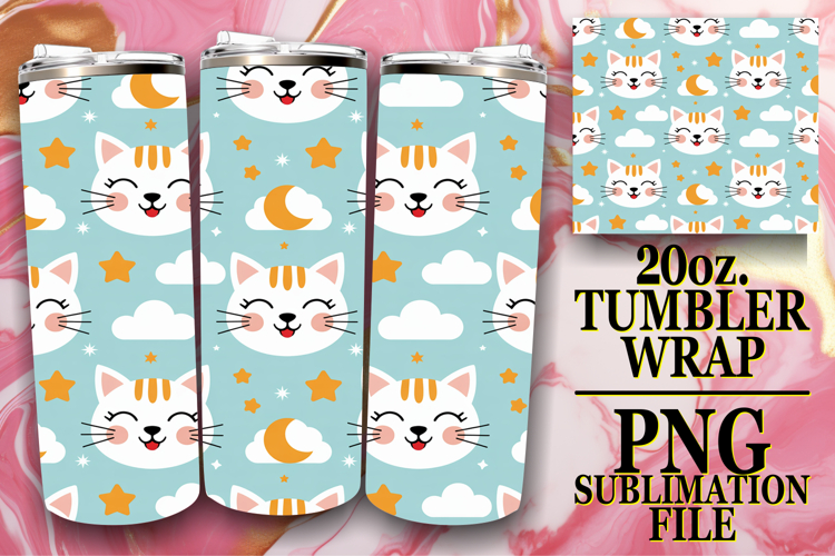SWEET GIFT 20oz TUMBLER WRAP, Funny Cat