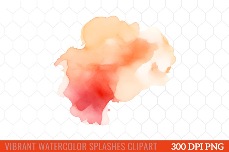 Vibrant Watercolor Splashes Clipart