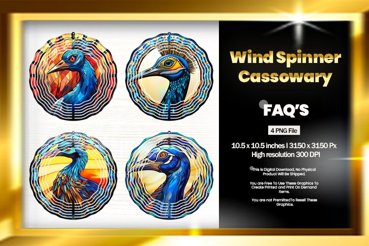 Cassowary Wind Spinner Sublimation - 04 Variations example image 1