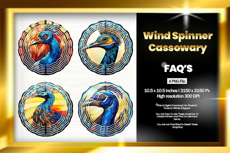 Cassowary Wind Spinner Sublimation - 04 Variations