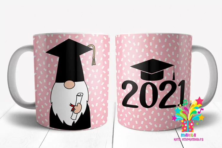 Graduate Gnome Mug Sublimation Design / Mug Wrap #5