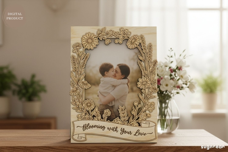 Mothers Day Photo Frame SVG | Laser Cut | Glowforge