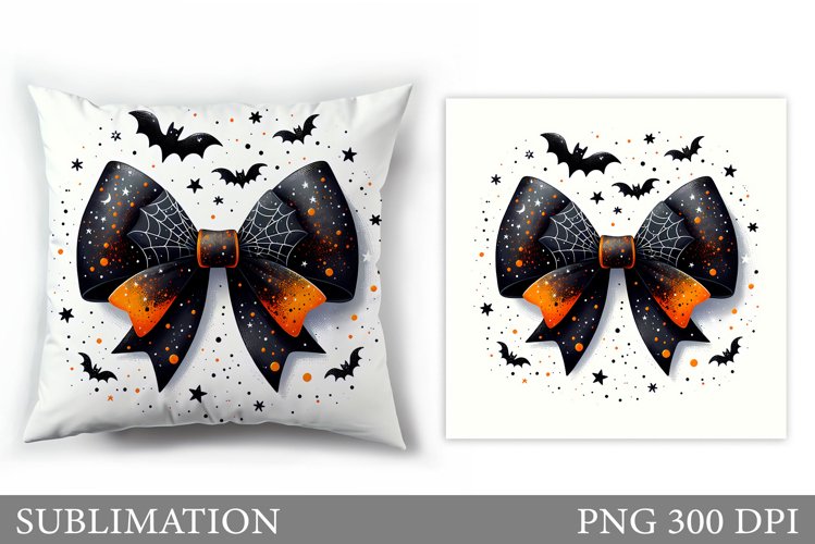 Halloween Bow Sublimation. Halloween Pillow Sublimation example image 1