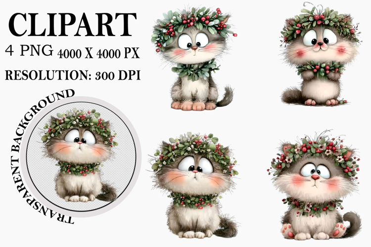 Christmas Cat Clipart Image 19