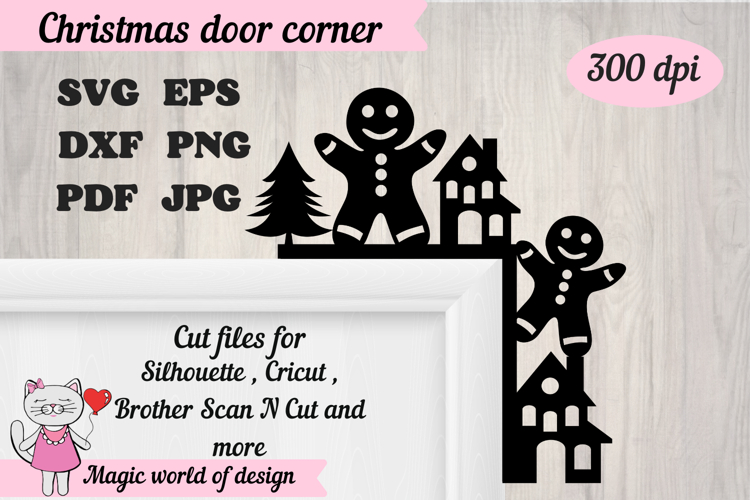 Christmas gingerbread door corner svg
