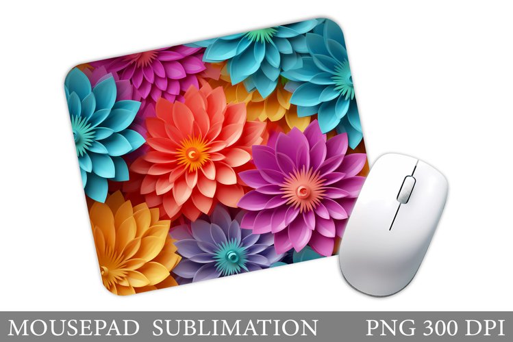 Flowers Mouse Pad Sublimation. Flowers Mouse Pad Design