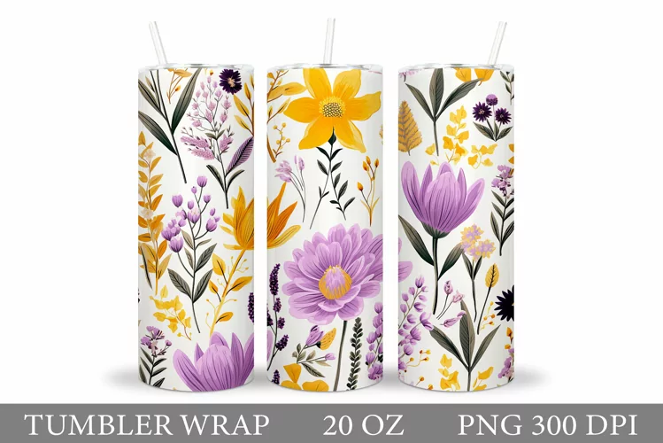 Flowers Tumbler Design. Flowers Tumbler Sublimation
