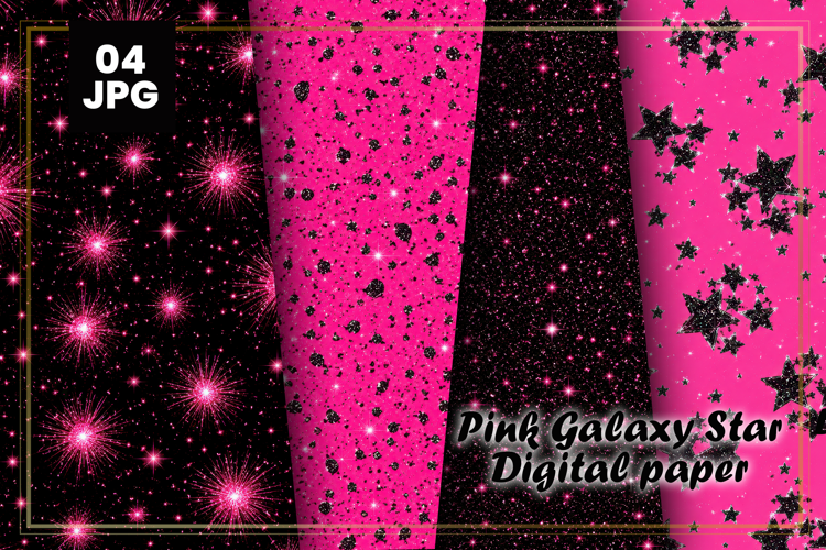 Pink Galaxy Star Digital Paper