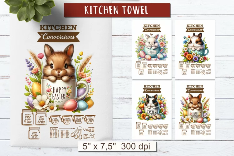 Kitchen conversion | Easter sublimation towels Easter bunny