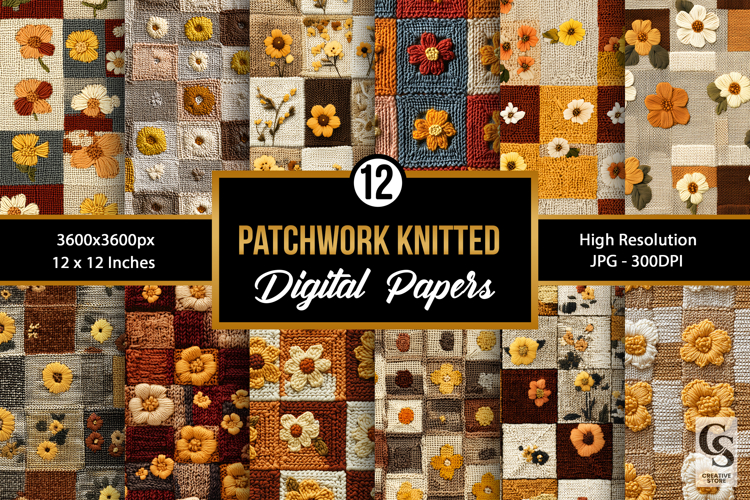 Vintage Patchwork Knitted Pattern