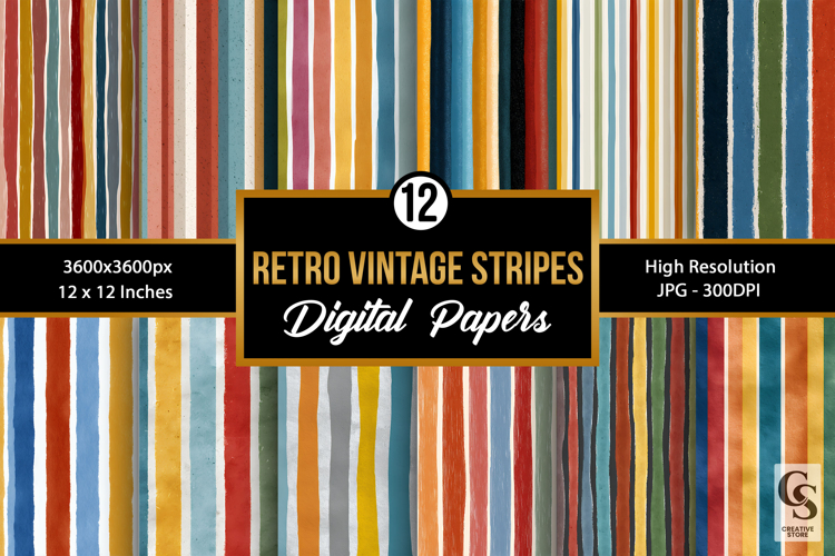 Retro Vintage Stripes Seamless Patterns