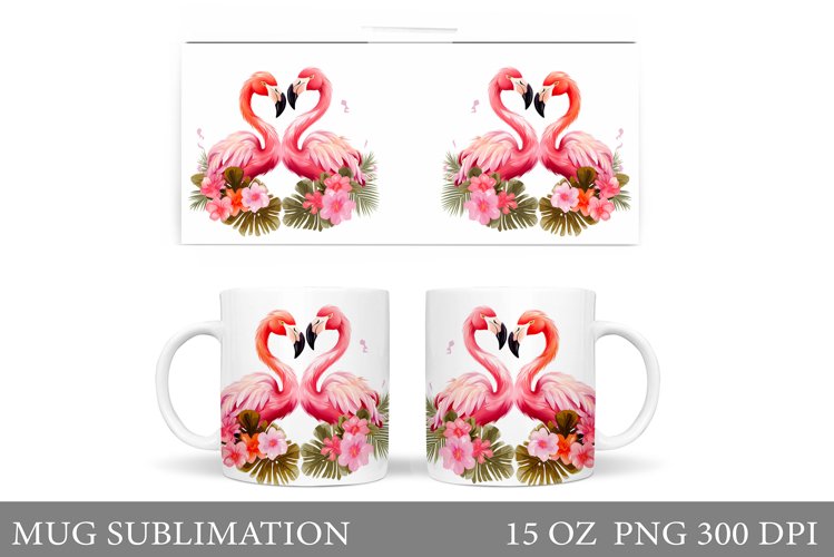 Flamingo Mug Wrap Design. Flamingo Mug Wrap Sublimation