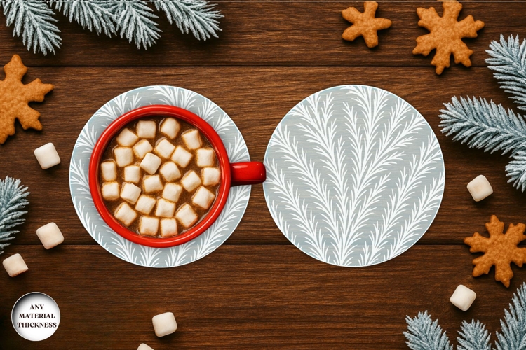 Frost Pattern Coffee Coaster Acrylic SVG | Drink Coaster