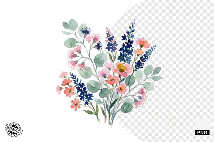 Watercolor Moonlit Meadow Clipart