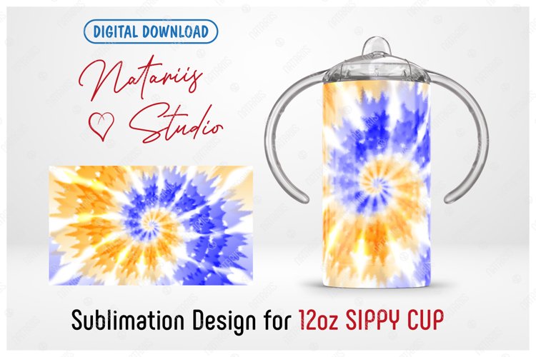 TIE-DYE Seamless Sublimation Template - 12 oz SIPPY CUP