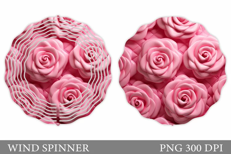 3D Roses Wind Spinner. Floral Wind Spinner Design