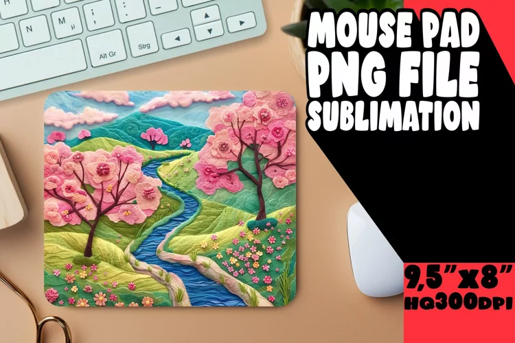 Detailed 3D Summer Landscape Mouse Pad