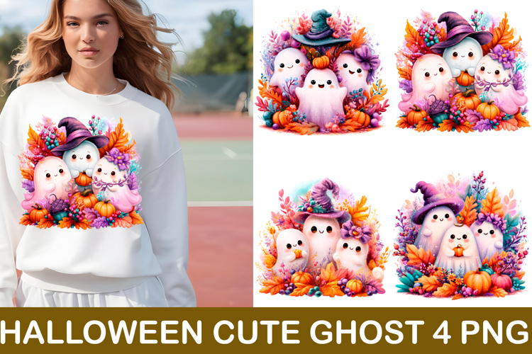 Cute Ghost Halloween Clipart Sublimation Png