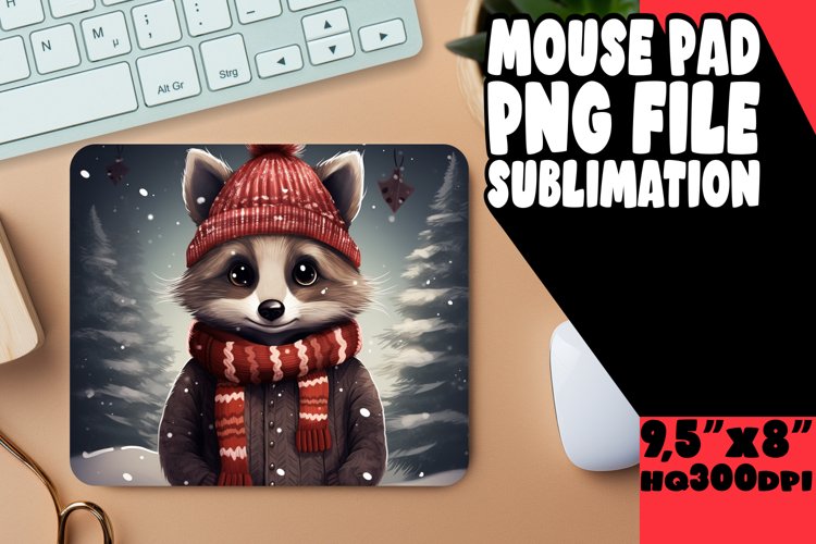 Winter Animal Watercolor Symphony - Sublimation Mouse Pad