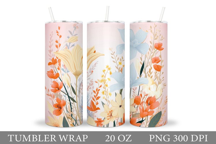 Flowers Tumbler Design. Sublimation Tumbler Flowers